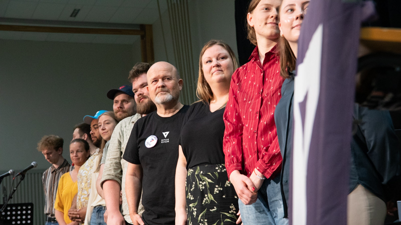 nytt forbundsstyre på scenen